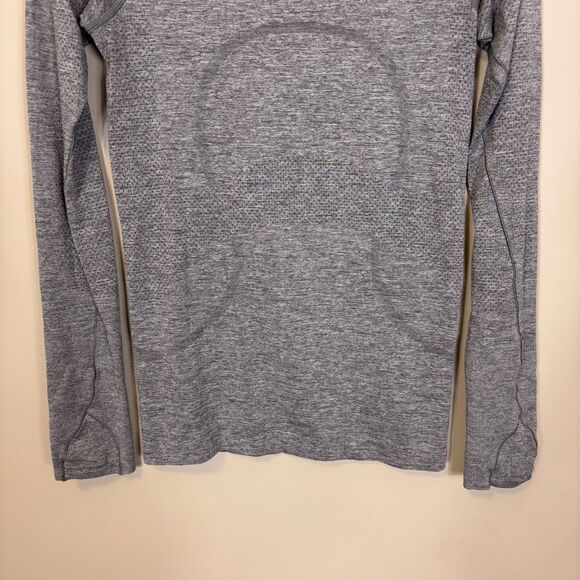 Lululemon Heathered Grey Swiftly Tech Long Sleeve Workout Top 4 - Picture 3 of 5